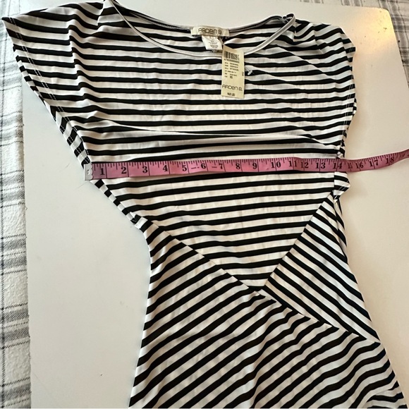 Arden B Black & White Striped Vintage 90’s/Y2K Stretch Cutout Back Dress NWT XS - Picture 12 of 15